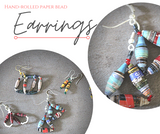 Hand-Rolled Paper Bead Earrings