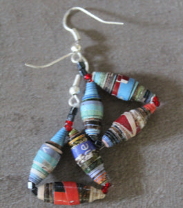 Hand-Rolled Paper Bead Earrings