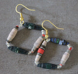 Hand-Rolled Paper Bead Earrings