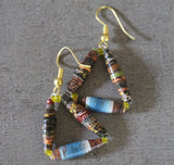 Hand-Rolled Paper Bead Earrings